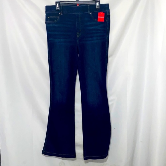 NWT SPANX WO SIZE XL MIDNIGHT BLUE FLARE LEGGING JEAN PULL ON PANTS - Picture 1 of 11